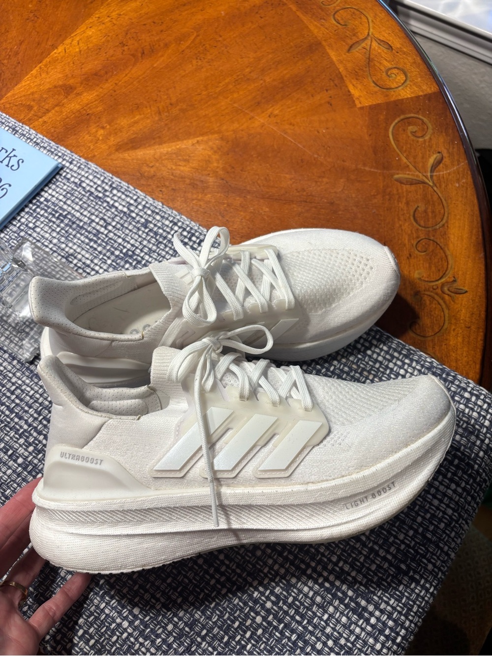 adidas ultraboost All-White Lightweight Running Shoes Sz 8 - Picture 10 of 12